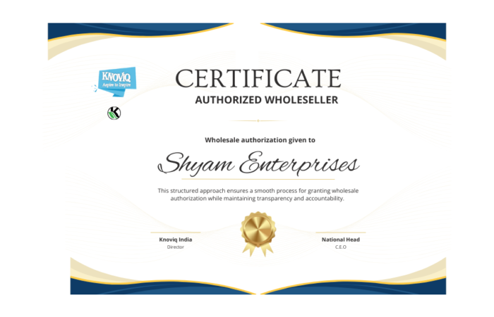 Become an authorized wholesale distributor – Your District